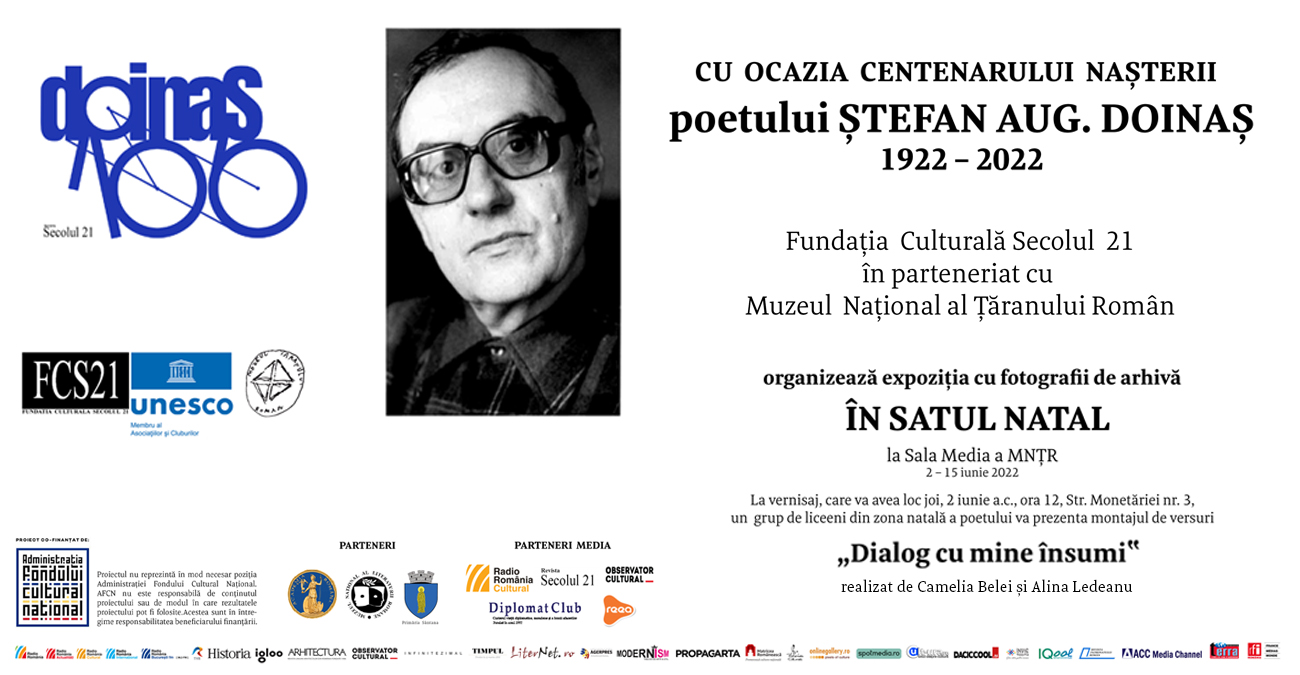 CENTENARUL NAȘTERII LUI ŞTEFAN AUG. DOINAȘ 1922 - 2022